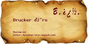 Brucker Örs névjegykártya