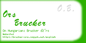 ors brucker business card